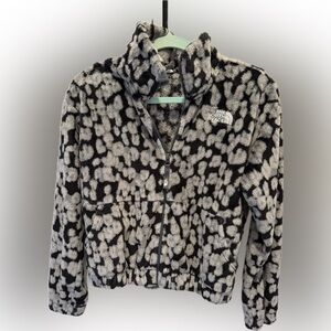 The North Face Girl’s XL Black and Grey Teddy Fleece Full Zip Jacket
